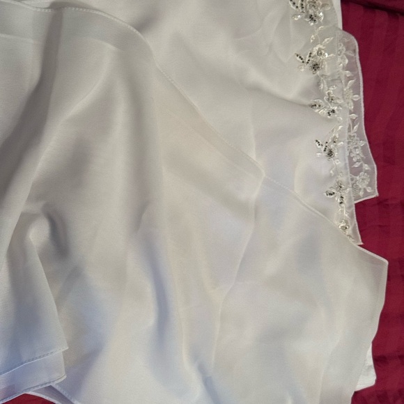 🥂 Vintage Wedding Pashmina with Beautiful Bead Work and Pave Crystals 🥂 - Picture 7 of 10